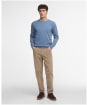 Men's Barbour Pima Cotton Crew Neck Sweater - Bluestone
