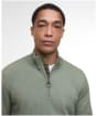 Men’s Barbour Cotton Half Zip Sweater - Thyme