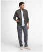 Men's Barbour Carn Baffle Zip Thru Quilted Sweater - Olive