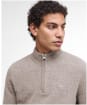 Men's Barbour Tainsbury Half Zip Knitted Jumper - Stone