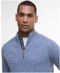 Men's Barbour Talder Half Zip Knitted Jumper - Bluestone