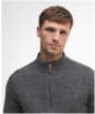 Men's Barbour Talder Zip Through Knitted Jumper - Charcoal
