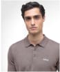 Men's Barbour International Merlin Merino Polo Jumper - DARK BRINDLE