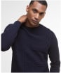 Men's Barbour Casey Cable Crew Neck Sweater - Navy