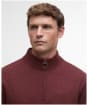 Men's Barbour Kelson Half Zip Knitted Jumper - Fired Brick