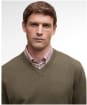 Men's Barbour Kelson V-Neck Knitted Sweater - Olive