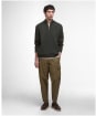 Men's Barbour Milburn Half Zip Knitted Jumper - Dark Olive