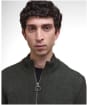 Men's Barbour Milburn Zip Through Knitted Jumper - Dark Olive