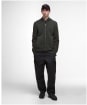 Men's Barbour Milburn Zip Through Knitted Jumper - Dark Olive