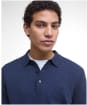 Men's Barbour Hutherston Knitted Polo Shirt - Navy Marl