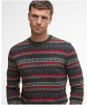 Men's Barbour Easdale Fair Isle Crew Neck Sweater - Duffle Green