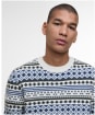Men's Barbour Easdale Fair Isle Crew Neck Sweater - Whisper White