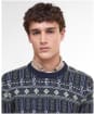 Men's Barbour Grangetown Fair Isle Crew Neck Sweater - Inky Blue