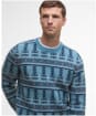Men's Barbour Grangetown Fair Isle Crew Neck Sweater - Bluestone