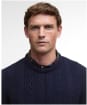 Men's Barbour Lowfen Cable Crew Neck Jumper - Navy