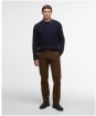 Men's Barbour Lowfen Cable Crew Neck Jumper - Navy