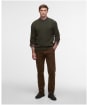 Men's Barbour Lowfen Cable Crew Neck Jumper - Olive