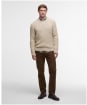 Men's Barbour Lowfen Cable Crew Neck Jumper - Stone