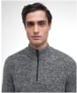Men's Barbour International Declan Yarn Twist Funnel Neck Jumper - Black