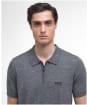 Men's Barbour International Maverick Mouline Knitted Polo Shirt - Black