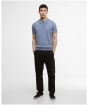Men's Barbour International Maverick Mouline Knitted Polo Shirt - Cool Blue