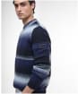 Men's Barbour International Vector Colour Block Crew Neck Jumper - Black