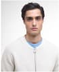 Men's Barbour International Patrick Bomber Zip Through Cardigan - Whisper White