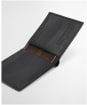 Men's Barbour Brunton Leather Wallet - Black Deboss Tartan