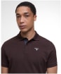 Men's Barbour Tartan Pique Polo Shirt - Dark Oak