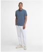 Men's Barbour Tartan Pique Polo Shirt - Bluestone
