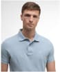 Men's Barbour Lightweight Short Sleeve Sports Cotton Polo Shirt - Mineral Blue