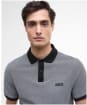 Men's Barbour International Morley Oxford Polo Shirt - Black / Whisper White