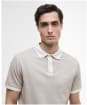 Men's Barbour International Morley Oxford Polo Shirt - Whisper White / Brindle