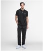 Men's Barbour International Baynes Knit Placket Polo Shirt - Black