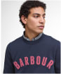 Men's Barbour Prep Logo Crew Sweater - Navy / Pink