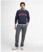Men's Barbour Prep Logo Crew Sweater - Navy / Pink