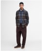 Men's Barbour Chapter Tailored Check Overshirt - Midnight Oak Tartan