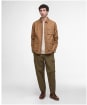 Men's Barbour Kippford Regular Canvas Overshirt - Bronze Brown