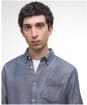 Men's Barbour Buckley Tailored Herringbone Shirt - Dark Navy