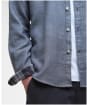 Men's Barbour Buckley Tailored Herringbone Shirt - Dark Navy
