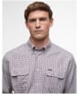 Men's Barbour Fenn Regular Thermo Weave Gingham Shirt - Fired Brick