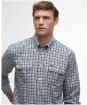 Men's Barbour Panwell Thermo Weave Regular Checked Shirt - Navy