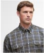 Men's Barbour Saldon Thermo Weave Regular Checked Shirt - Olive