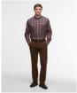 Men's Barbour Saldon Thermo Weave Regular Checked Shirt - Fired Brick