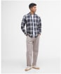 Men's Barbour Whernside Tailored Checked Shirt - Navy