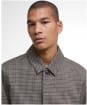 Men's Barbour Check Short Lorden Showerproof Jacket - Stone / Navy Check