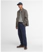 Men's Barbour Check Short Lorden Showerproof Jacket - Stone / Navy Check
