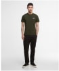 Men's Barbour International Small Logo Tee - Sage / White