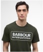 Men's Barbour International Essential Large Logo T-Shirt - Sage / White