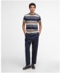 Men's Barbour Aickmen Tailored Striped T-Shirt - Navy